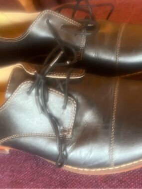 Men's Black Leather Lace-Up Dress Shoes